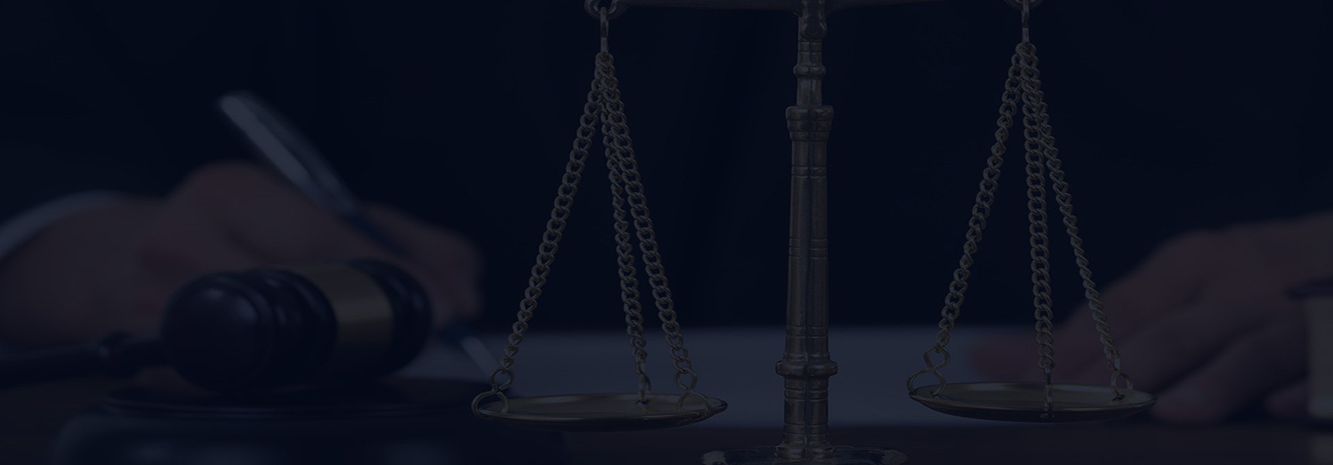 Scales of justice on a desk